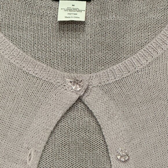JCrew | Cardigan Sweater w/Clear Buttons | Lavender | Size M - Picture 8 of 10